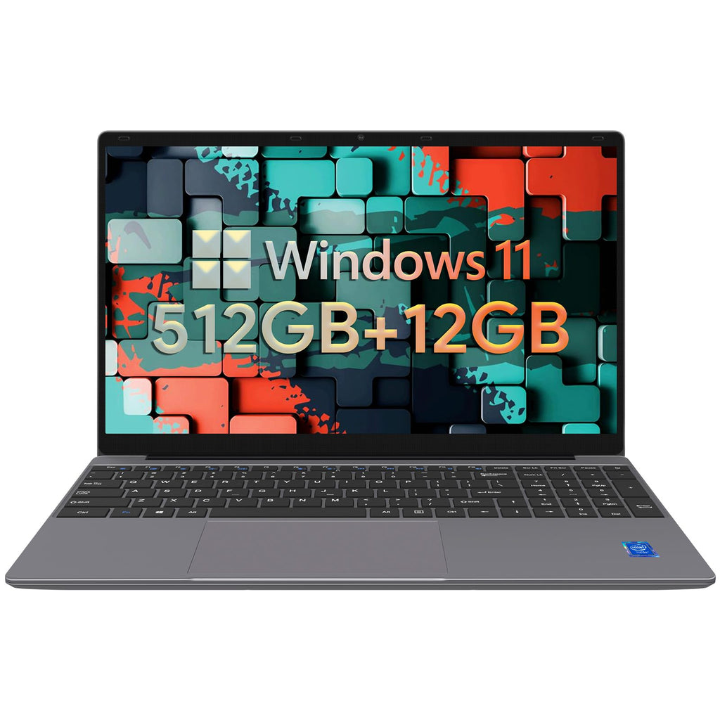 ApoloSign Laptop Laptops Computer 15.6 inch 12GB DDR5 512GB SSD Expandable 1TB FHD IPS 1920x1080 Display Intel N5095(Up to 2.8GHz) 2.4G+5G WiFi 178° Open Angle Dual Speakers - Space Gray