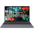 ApoloSign Laptop Laptops Computer 15.6 inch 12GB DDR5 512GB SSD Expandable 1TB FHD IPS 1920x1080 Display Intel N5095(Up to 2.8GHz) 2.4G+5G WiFi 178° Open Angle Dual Speakers - Space Gray