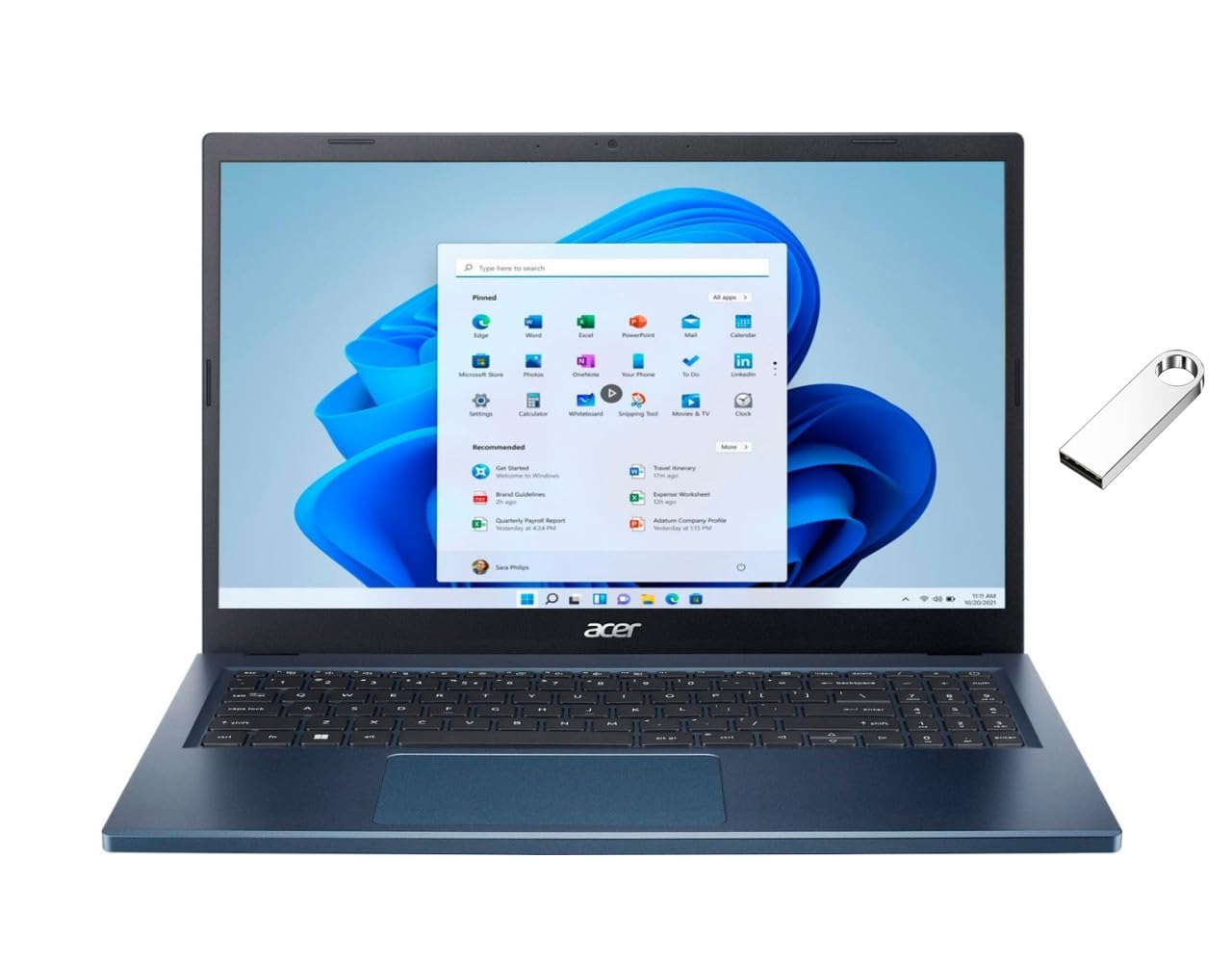 Acer Aspire 3 Thin & Light Laptop | 15.6" Full HD IPS Touch Display | AMD Ryzen 5 7520U | 8GB RAM DDR5 | 512GB SSD | AMD Radeon Graphics | Windows 11 Home | Bundle with 64GB USB Flash Drive